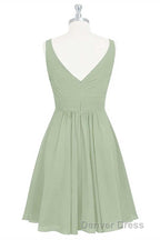 Sage Green Chiffon A Line Short Bridesmaid Dresses
