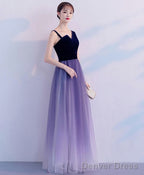 Purple Tulle Long Prom Dress Purple Tulle Bridesmaid Dresses