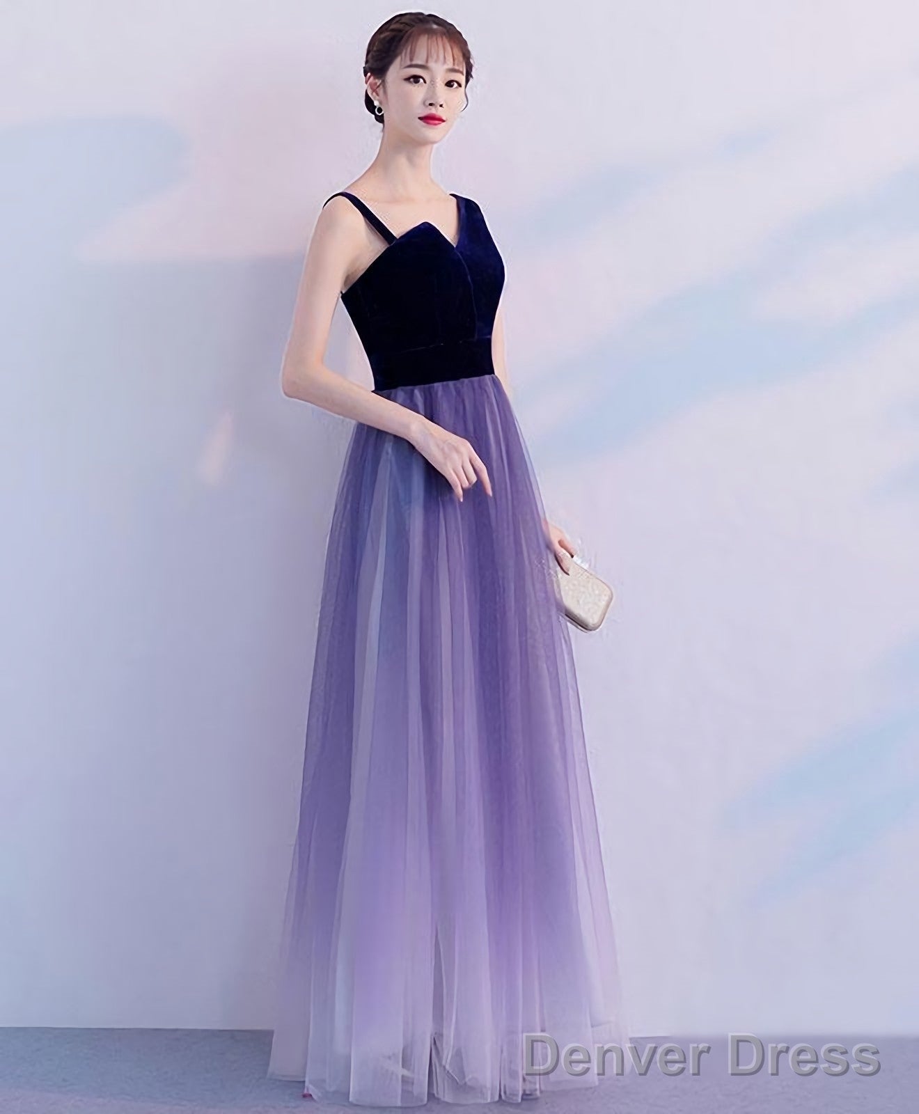 Purple Tulle Long Prom Dress Purple Tulle Bridesmaid Dresses