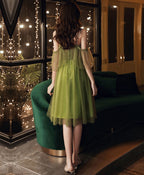 Simple Green Tulle Short Prom Dress Green Prom Dresses