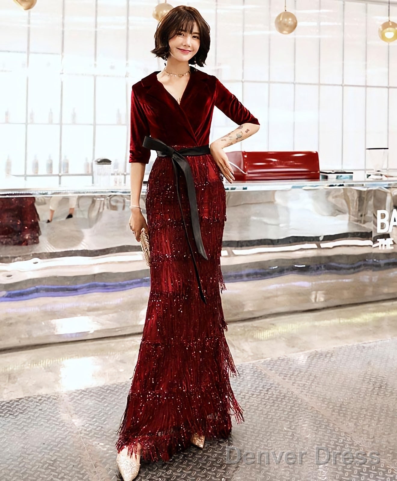Burgundy Mermaid Long Prom Dress Burgundy Prom Dresses