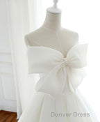 White Sweetheart Long Prom Dresses, White Formal Dresses