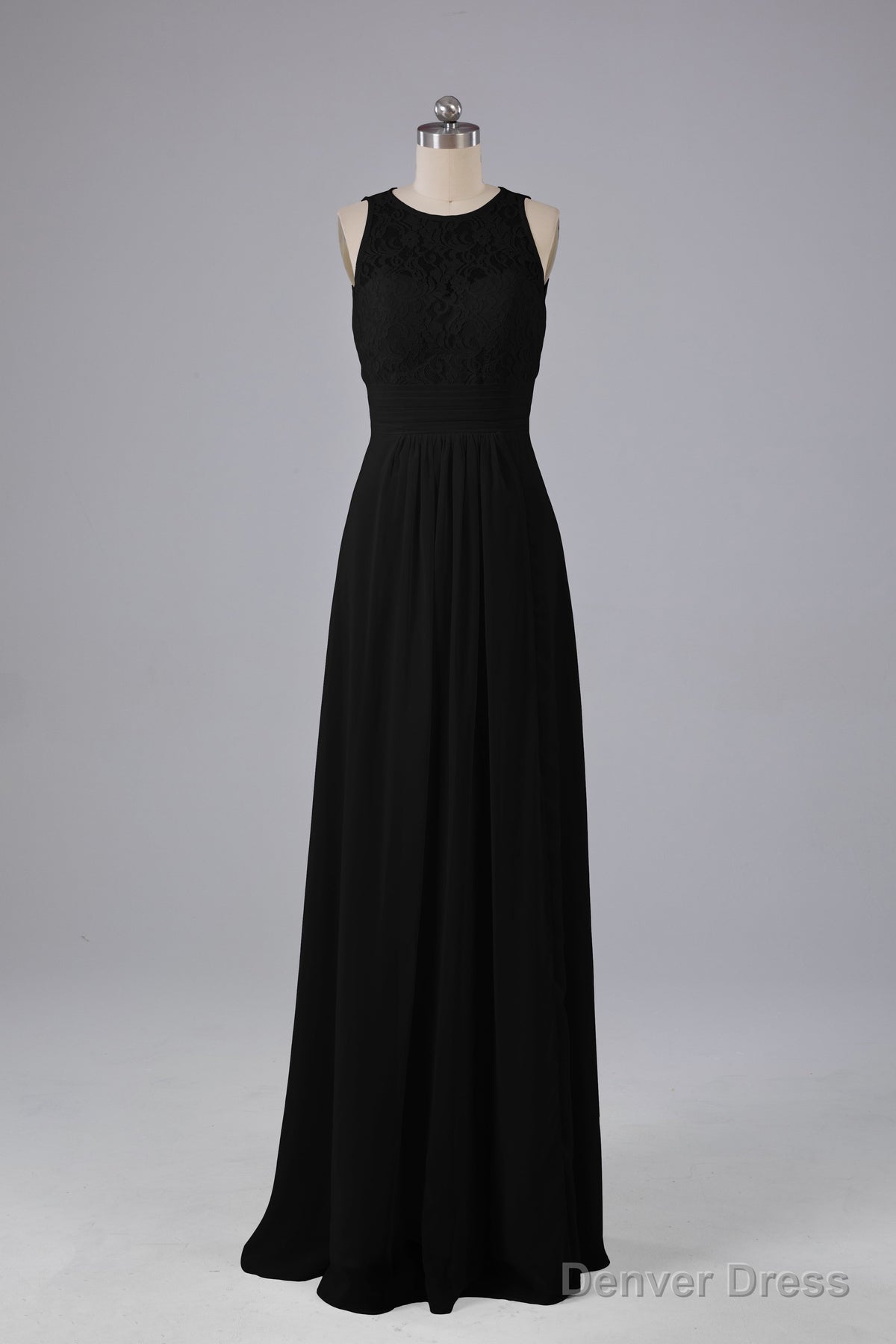A Line Keyhole Floor Length Bridesmaid Dresses