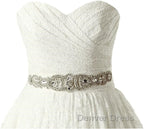 A Line Sweetheart Floor Length Lace Wedding Dresses