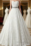 A Line Sweetheart Floor Length Lace Wedding Dresses