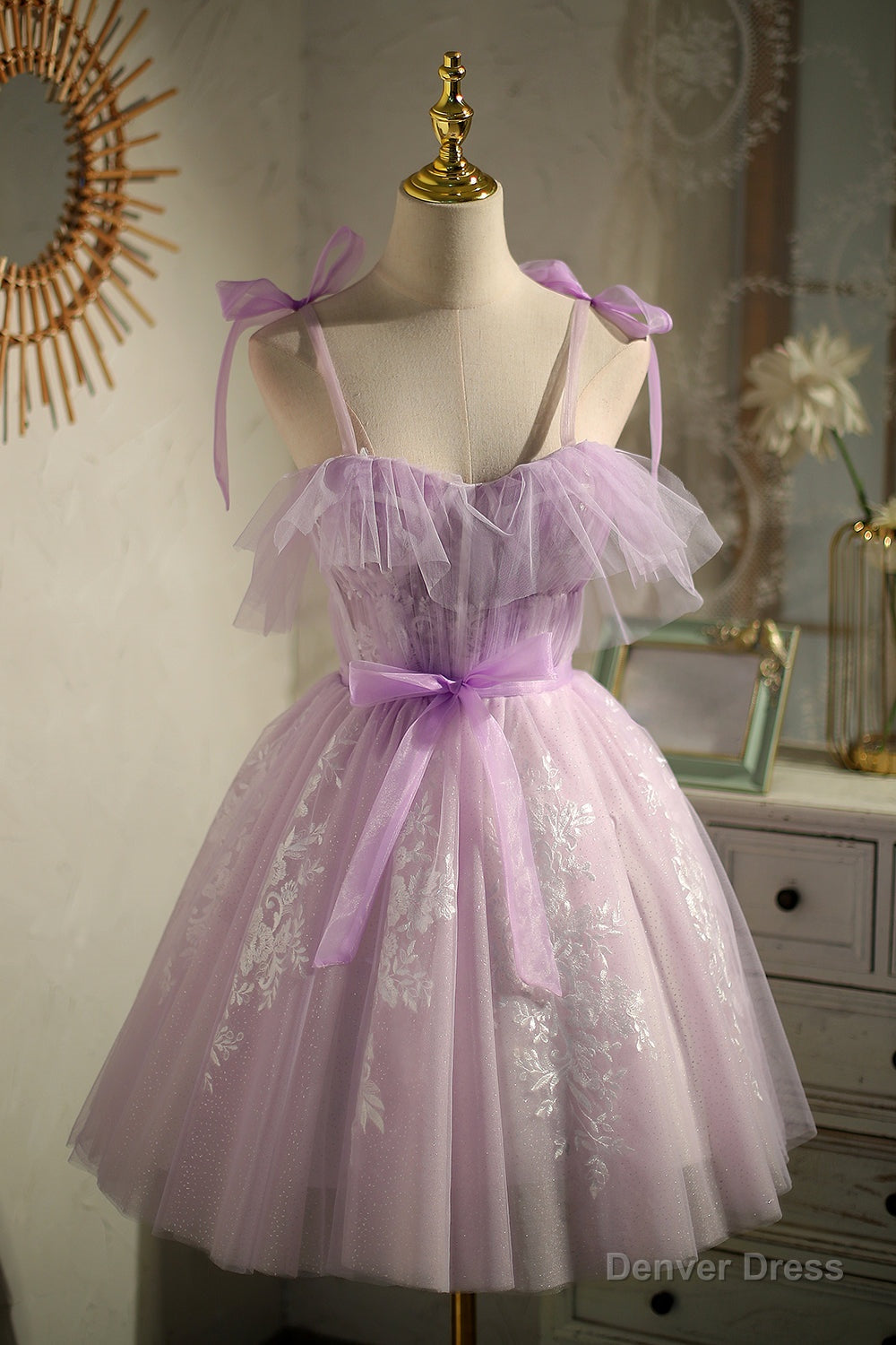 Cute Purple Sleeveless Lace Up Princess Short Homecoming Dresses Main image