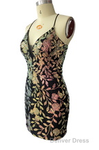 Cute Bodycon V Neck Blue Lace Homecoming Dresses