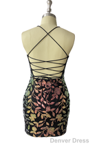 Cute Bodycon V Neck Blue Lace Homecoming Dresses