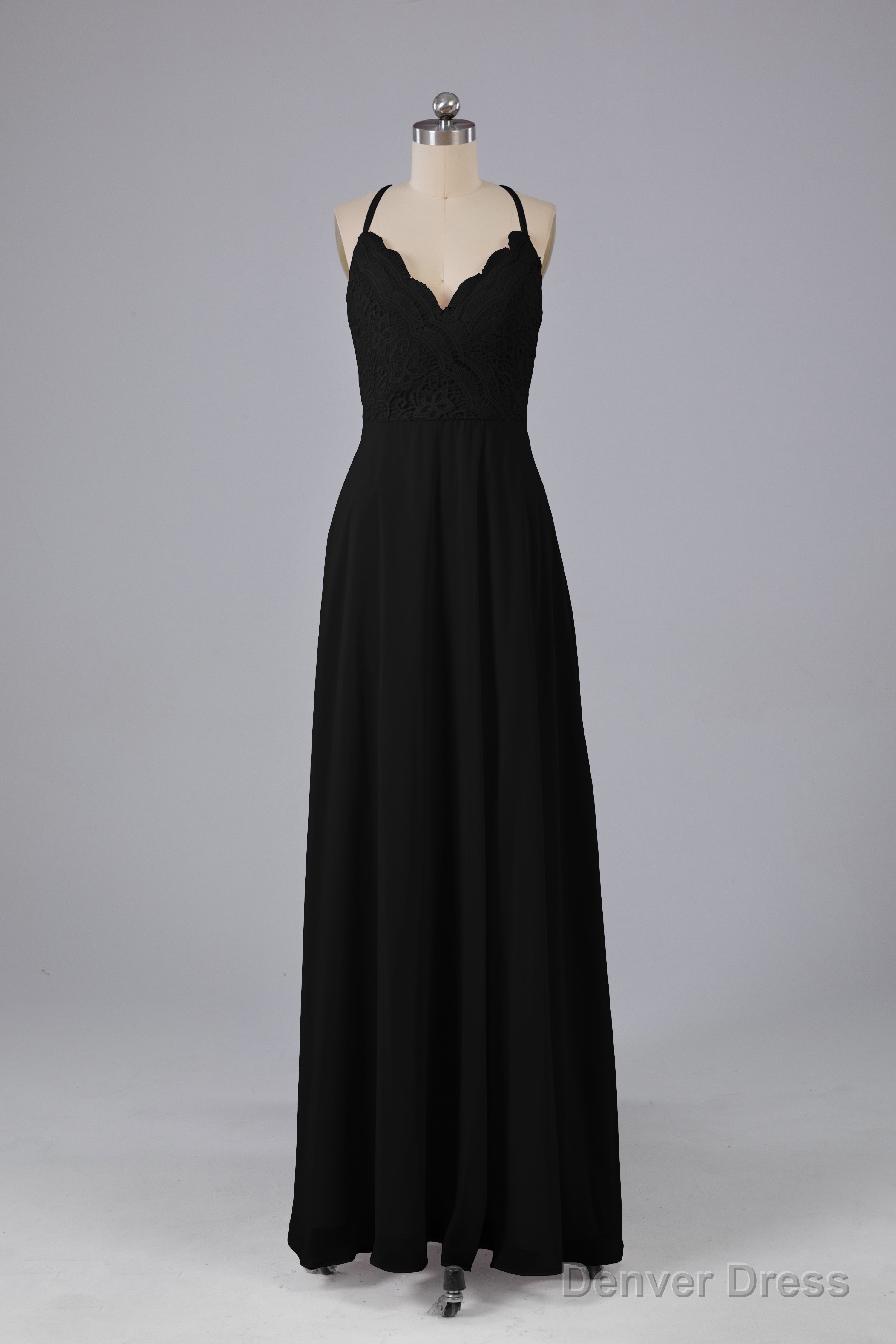 Backless Spaghetti Straps Lace Bridesmaid Dresses Secondary image