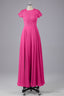 Beautiful A Line Cap Sleeves Long Bridesmaid Dresses With Pockets