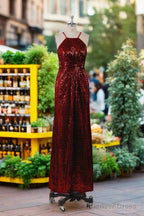 Beautiful Sequins Halter Hourglass Bridesmaid Dresses