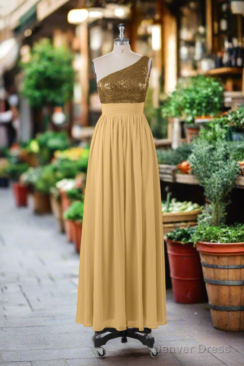 Beautiful Sequins One Shoulder Bridesmaid Dresses with Pockets