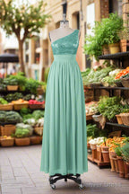 Beautiful Sequins One Shoulder Bridesmaid Dresses with Pockets