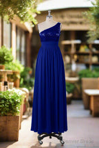 Beautiful Sequins One Shoulder Bridesmaid Dresses with Pockets