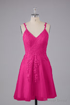 Beautiful Spaghetti Straps V Neck Bridesmaid Dresses