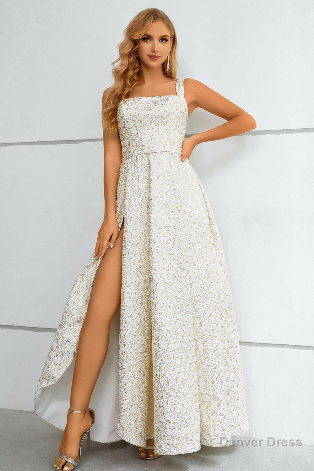 Ivory Lace Up Back A Line Prom Dresses