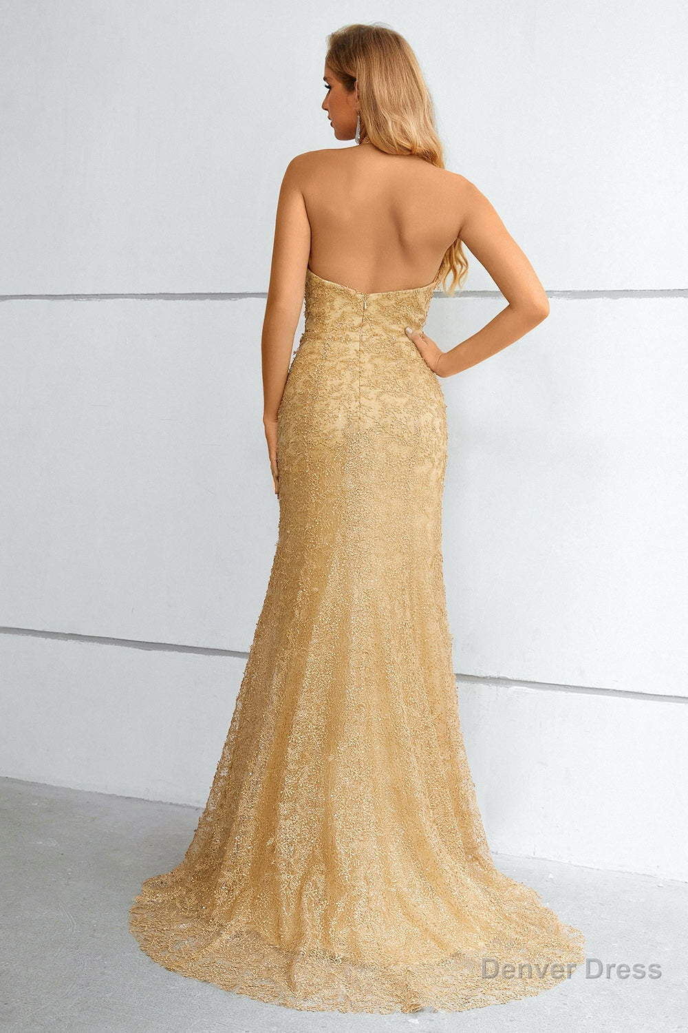 Yellow Halter Neck Mermaid Prom Dresses