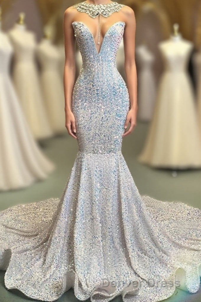Glamorous Sequins Mermaid Long Evening Prom Dresses Online Main image