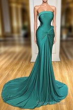 Elegant Strapless Long Mermaid Evening Prom Dresses Online