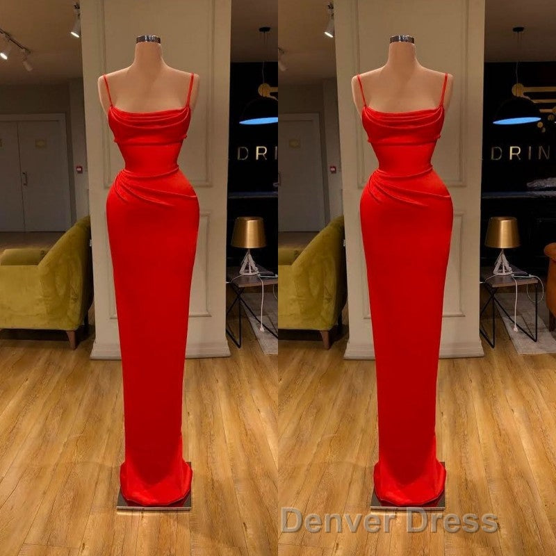 Spaghetti starp Front-ruffle Orange Sheath Prom Dresses Secondary image