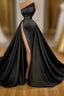 Sexy Black Beadings Prom Dresses Long With Split On Sale