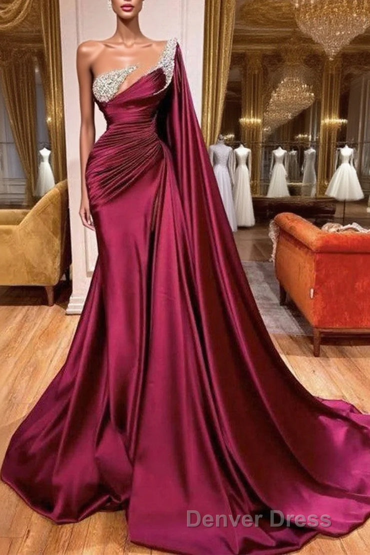 Gorgeous Mermaid Beads Evening Prom Dresses WIth Ruffles Main image