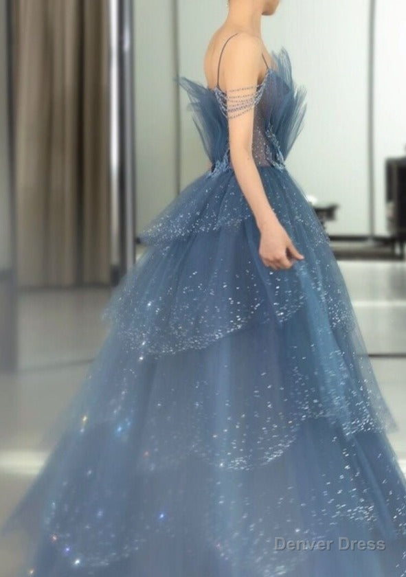 Cheap A Line Tulle Sweetheart Off the Shoulder Beads Open Back Prom Dresses Secondary image