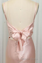Classic Pink Spaghetti Straps Midi Prom Dressess