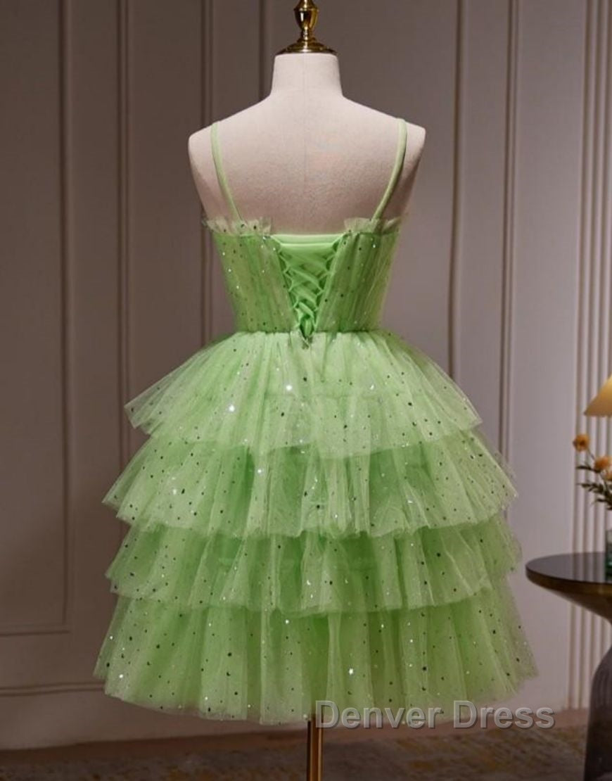 Cute A Line Four Layers Corset Back Homecoming Dresses
