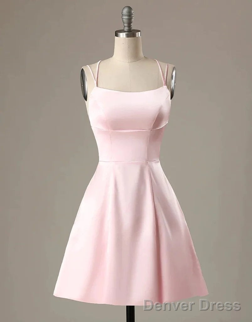 Cute Short Pink Prom Dress With Pocket Short Pink Prom Graduation Cocktail Dress, Pink Cocktail Dresses