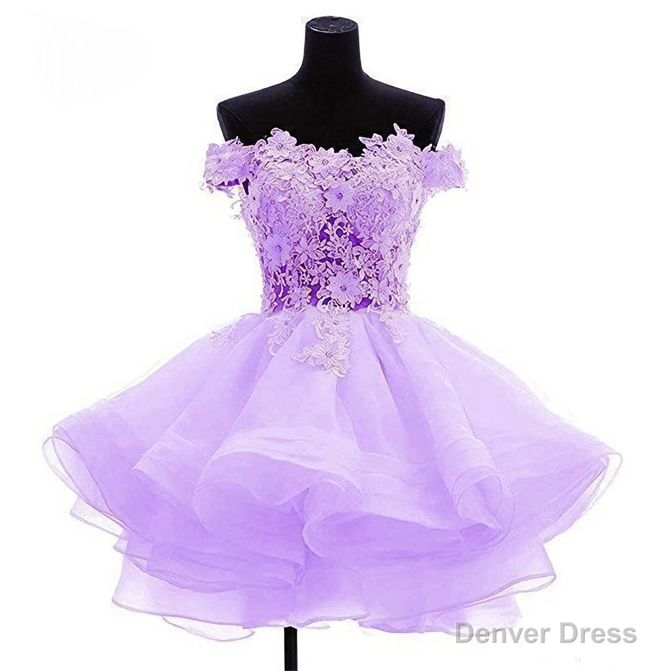 Cute Off The Shoulder Homecoming Dress, Ivory Lace Beaded Homecoming Dresses