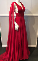 Rochie de bal de prom cu gâtul adânc și gâfâit de șufuf, rochie simplă de bal