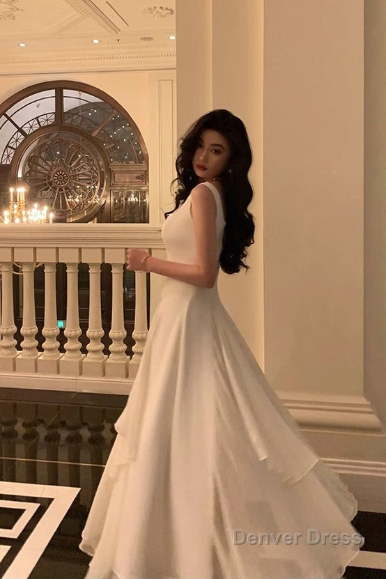A Line Square Neck Prom Dresses, Ankle Length Elegant Prom Gowns