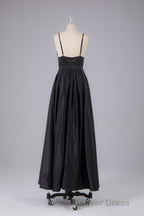 Elegant A Line Satin Spaghetti Straps Long Prom Dresses