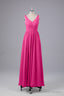 Elegant A Line V Neck Straps Chiffon Bridesmaid Dresses