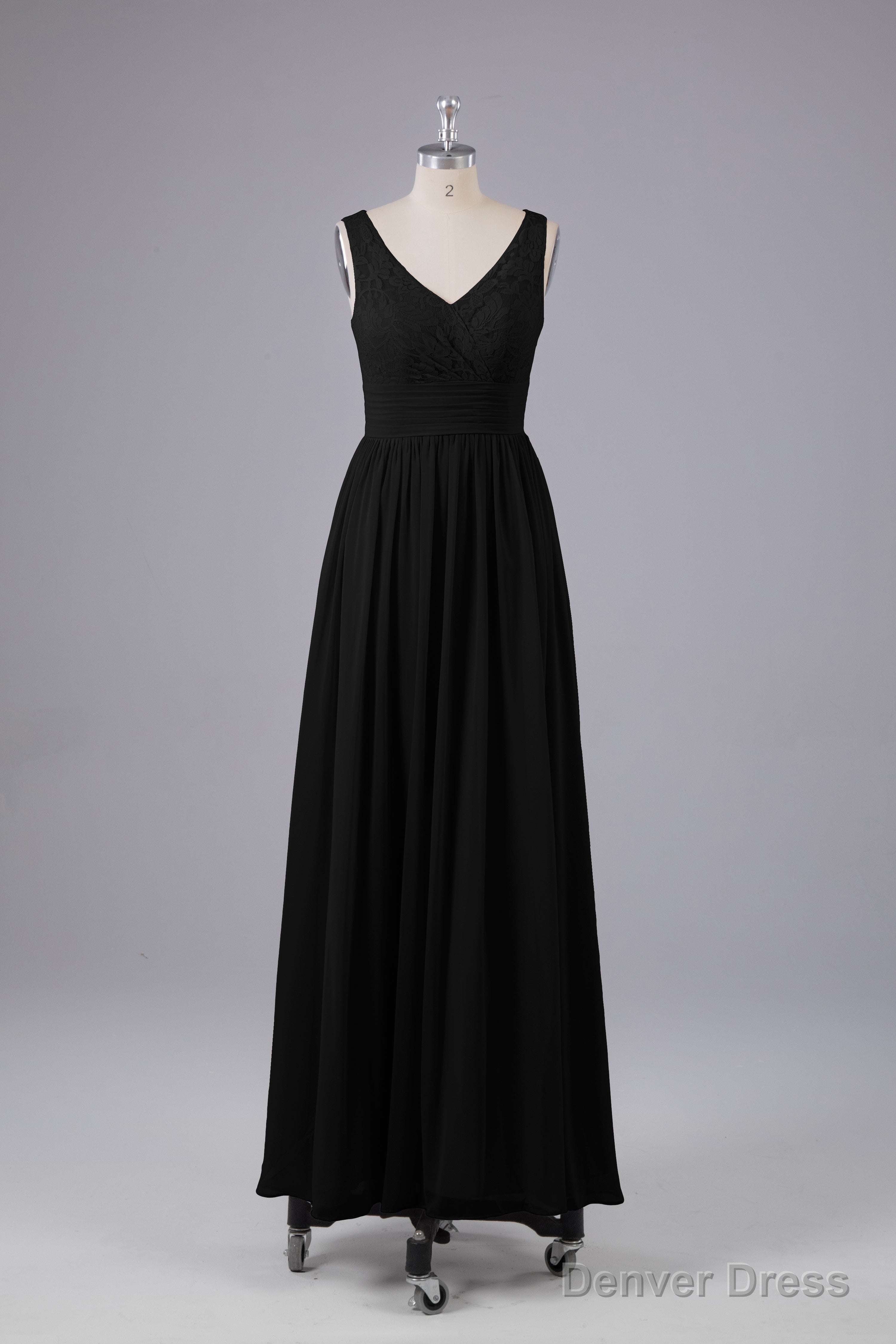 Elegant A Line V Neck Straps Chiffon Bridesmaid Dresses