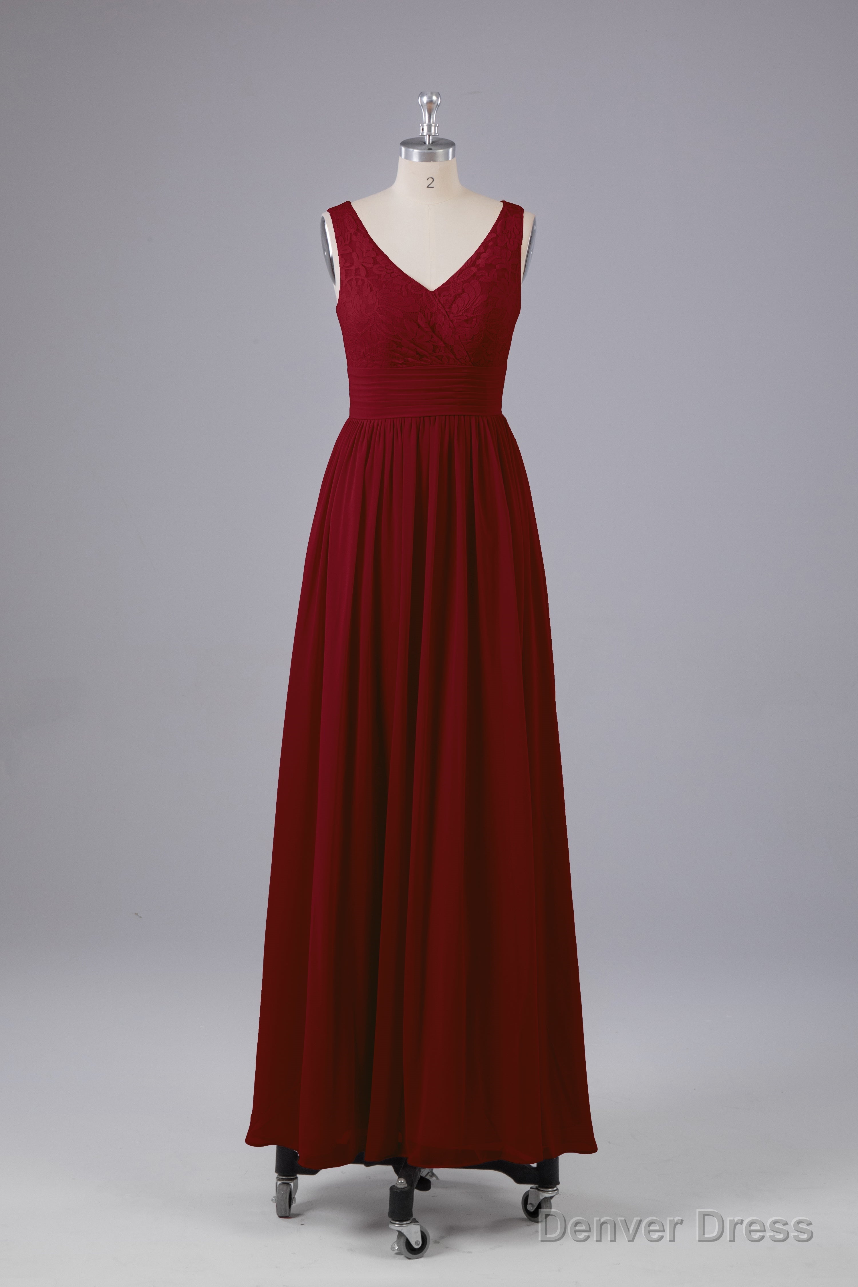 Elegant A Line V Neck Straps Chiffon Bridesmaid Dresses