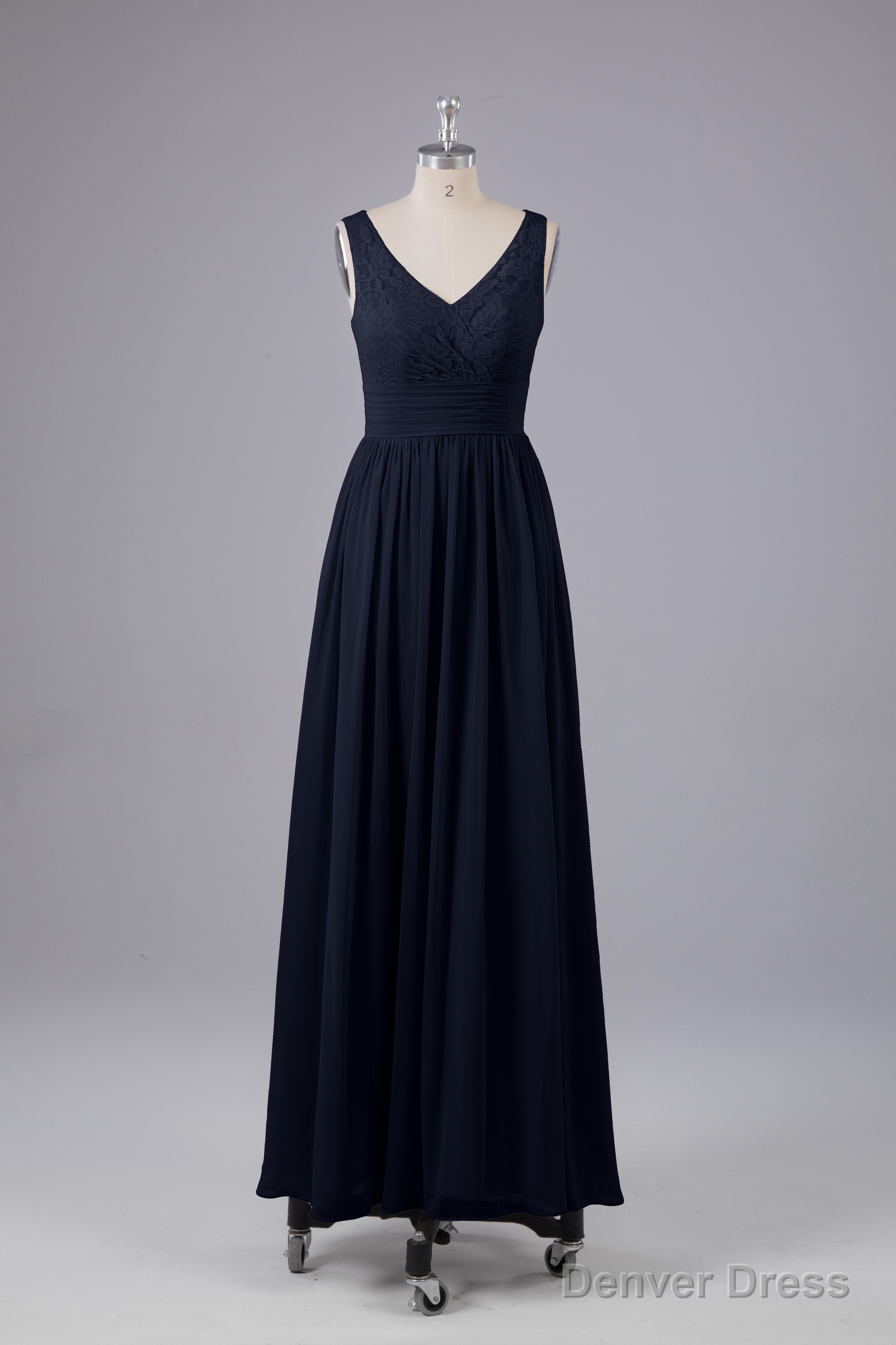 Elegant A Line V Neck Straps Chiffon Bridesmaid Dresses