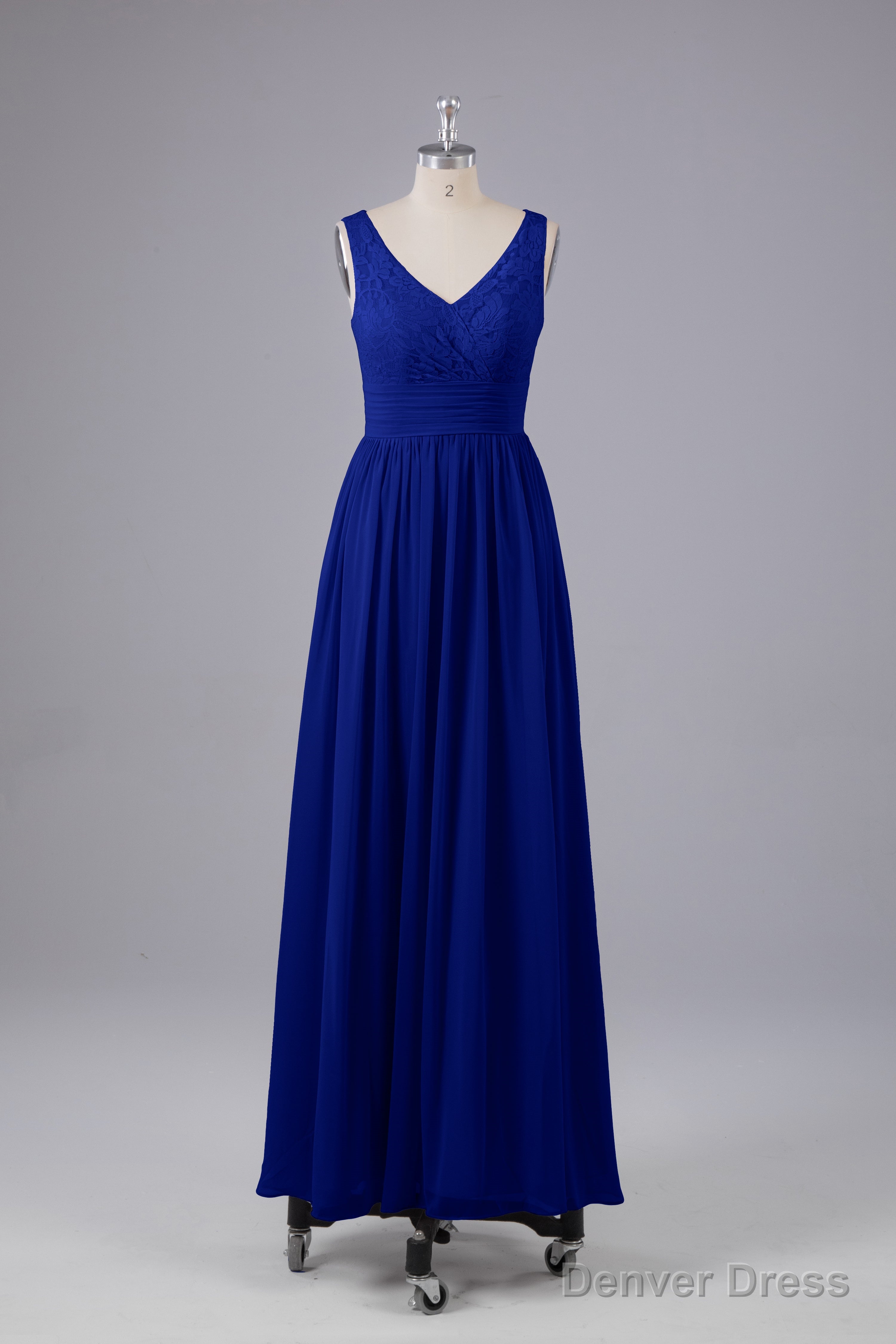 Elegant A Line V Neck Straps Chiffon Bridesmaid Dresses