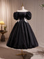 Elegant Black A-Line Off Shoulder Prom Dress with Beads