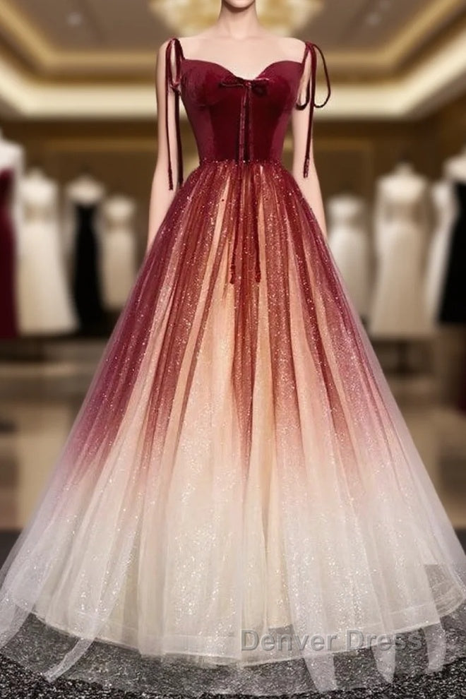Fairytale Red Gradient Prom Dresses Main image