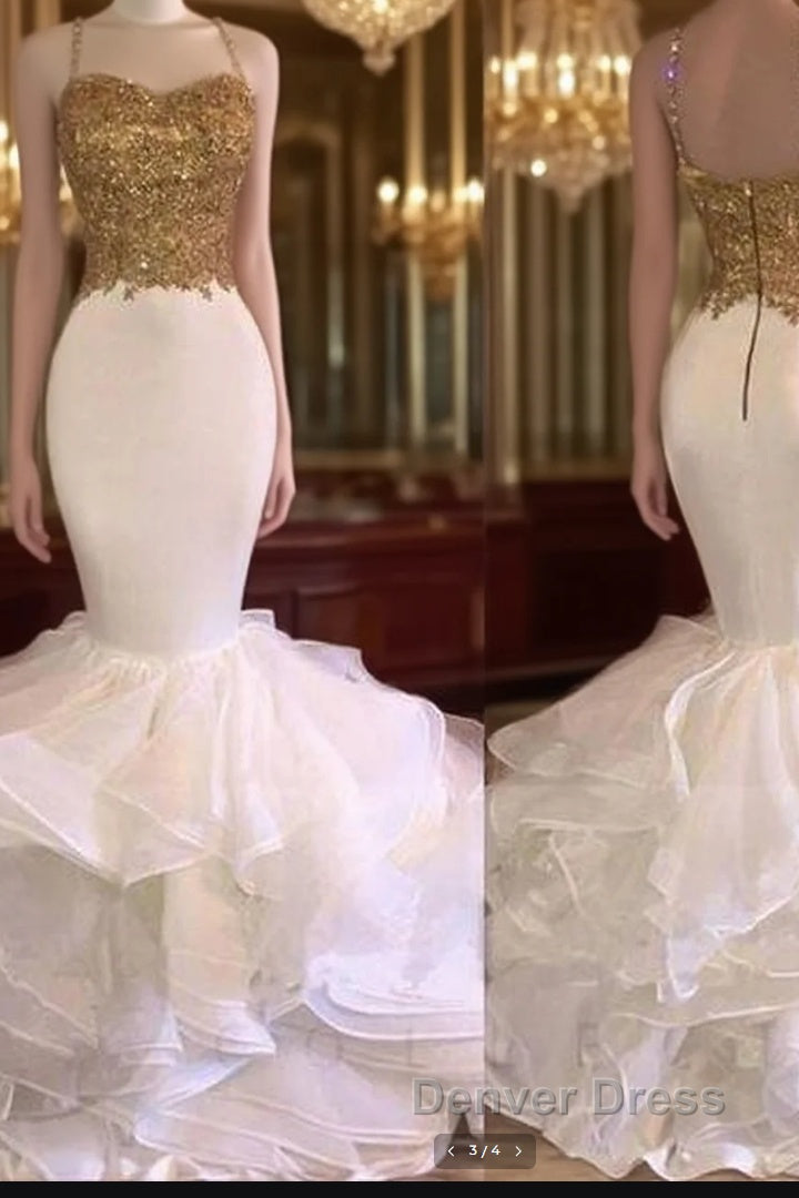 Gold Mermaid Tight Prom Dresses Black Girl Slays Main image