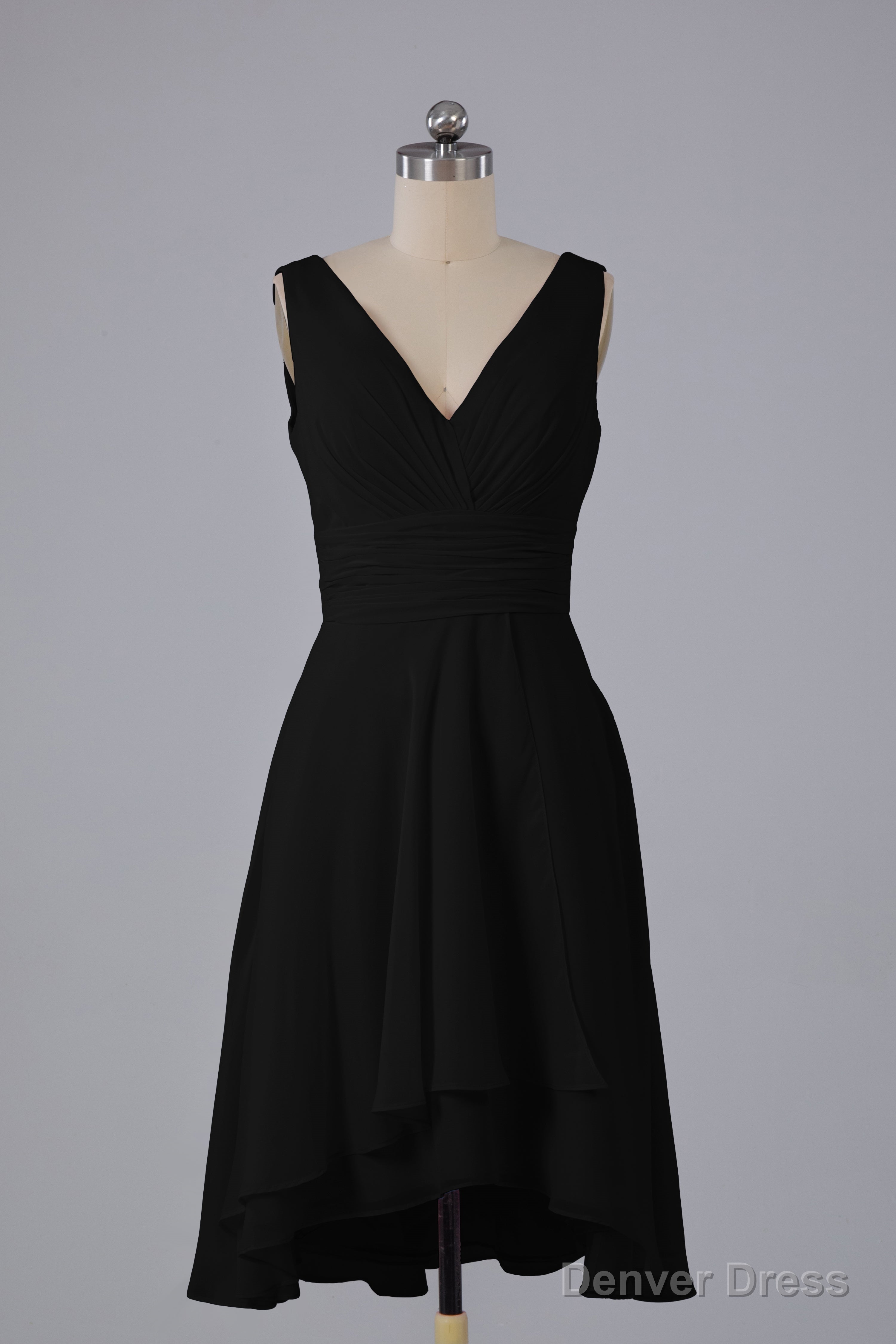 High Low Knee Length V Neck Bridesmaid Dresses Main image