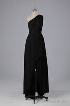 High Low One Shoulder Chiffon Bridesmaid Dresses
