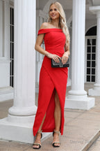 Fairytale Prom Dress, One Shoulder Sleeveless Slit Pleated Ankle Length Prom Dresses 90s Inspiration