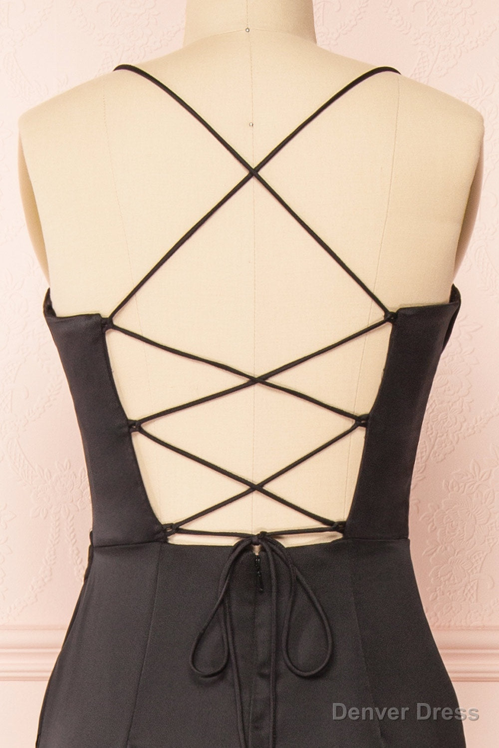 Black Prom Dress, Corset Cowl Neck Maxi Dress, Black Bridesmaid Dresses
