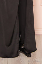Black Prom Dress, Corset Cowl Neck Maxi Dress, Black Bridesmaid Dresses