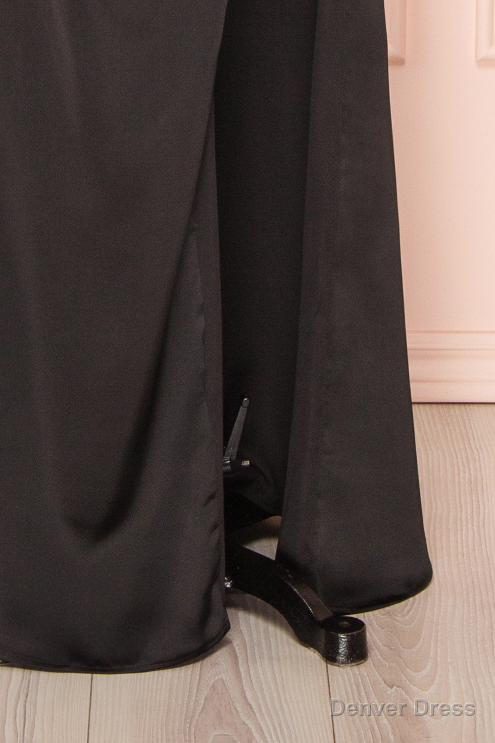 Black Prom Dress, Corset Cowl Neck Maxi Dress, Black Bridesmaid Dresses