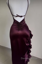Sexy Slit Ruffles Prom Dresses