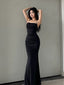 Spaghetti Strap Cowl Neck Plain Ruched Mermaid Prom Dresses